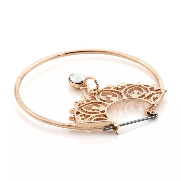 New~ Boho Heart Crystal Hoop Earrings - Picture 4 of 4